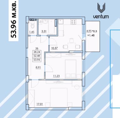 2-кімнатна квартира за адресою (площа 54 м²) - Atlanta.ua - imageAlt 15