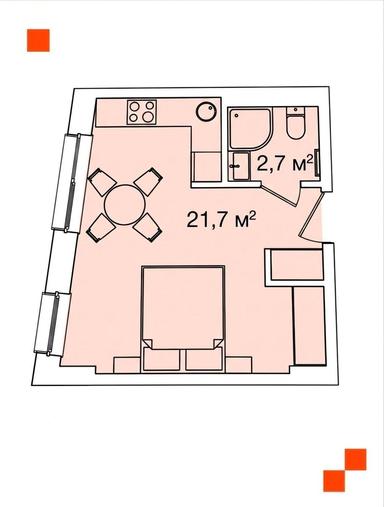 1-room apartment apartment by the address st. Generala Yunakiva (area 24,4 m²) - Atlanta.ua - photo 16