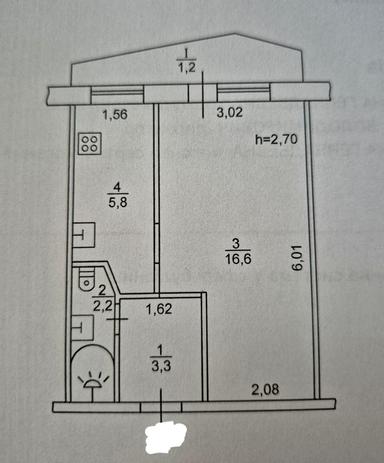 1-комнатная квартира по адресу (площадь 29,1 м²) - Atlanta.ua - фото 20