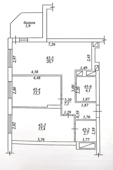 2-rooms apartment apartment by the address st. 3 y Geneticheskiy per (area 64,1 m²) - Atlanta.ua - фото 6
