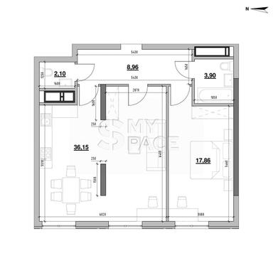 1-комнатная квартира по адресу (площадь 69,0 м²) - Atlanta.ua - фото 26