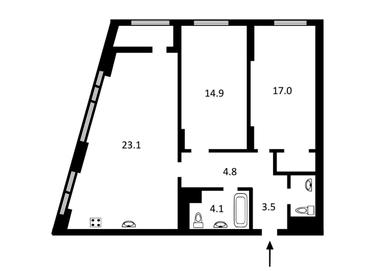 3-комнатная квартира по адресу (площадь 73 м²) - Atlanta.ua - фото 12