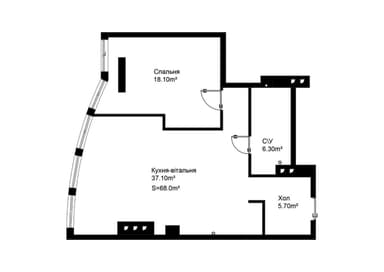 1-комнатная квартира по адресу (площадь 68 м²) - Atlanta.ua - imageAlt 10