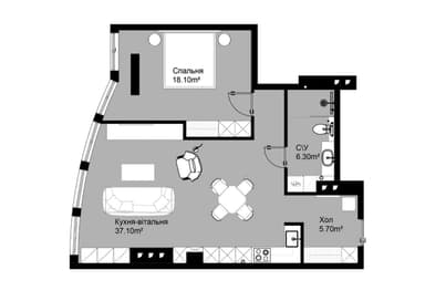 1-комнатная квартира по адресу (площадь 68 м²) - Atlanta.ua - imageAlt 9