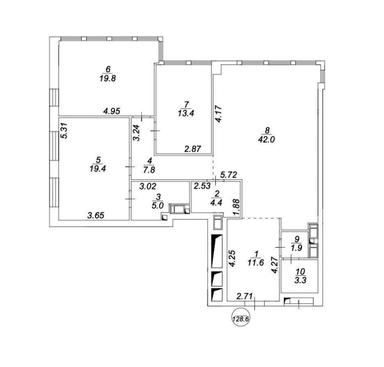 3-комнатная квартира по адресу ул. Тютюнника (площадь 128,6 м²) - Atlanta.ua - фото 21