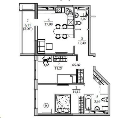 2-кімнатна квартира за адресою вул. Спортивна (площа 66 м²) - Atlanta.ua - imageAlt 36