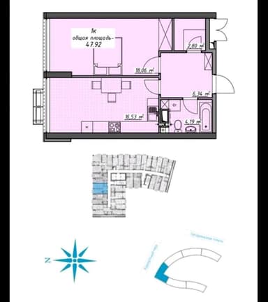 1-комнатная квартира по адресу (площадь 48 м²) - Atlanta.ua - imageAlt 12