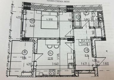 1-комнатная квартира по адресу (площадь 44,1 м²) - Atlanta.ua - фото 5
