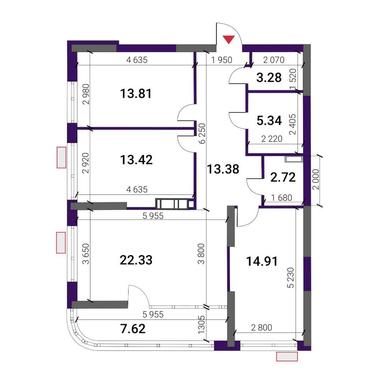 3-комнатная квартира по адресу (площадь 98 м²) - Atlanta.ua - фото 15