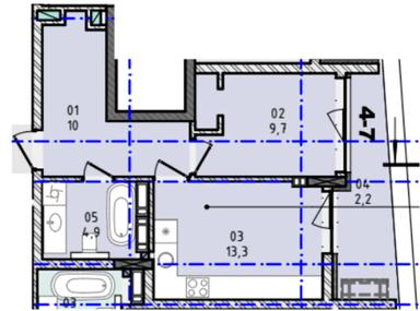 1-комнатная квартира по адресу ул. Капушанская (площадь 40,1 м²) - Atlanta.ua - фото 9
