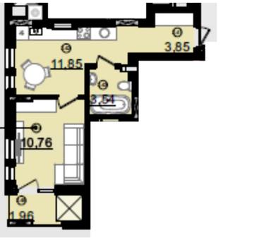 1-комнатная квартира по адресу ул. Гагаріна Юрія (площадь 32 м²) - Atlanta.ua - фото 9