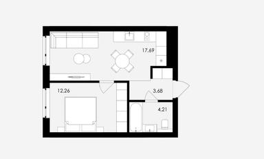 1-комнатная квартира по адресу (площадь 37,8 м²) - Atlanta.ua - фото 10