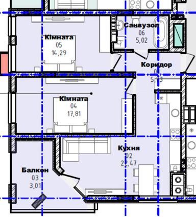 2-комнатная квартира по адресу ул. Гленца Фрица (площадь 68,3 м²) - Atlanta.ua - фото 9