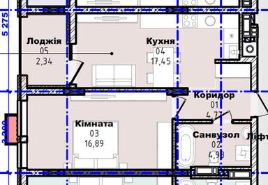 1-комнатная квартира по адресу ул. Гленца Фрица (площадь 46,4 м²) - Atlanta.ua - фото 9