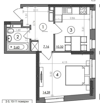 1-комнатная квартира по адресу ул. Ш. Столичное (площадь 36,1 м²) - Atlanta.ua - фото 26