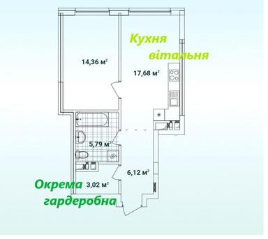 1-комнатная квартира по адресу (площадь 47 м²) - Atlanta.ua - фото 21