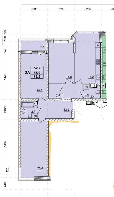 3-комнатная квартира по адресу (площадь 96,5 м²) - Atlanta.ua - фото 38
