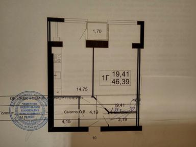 1-комнатная квартира по адресу (площадь 46,4 м²) - Atlanta.ua - фото 38