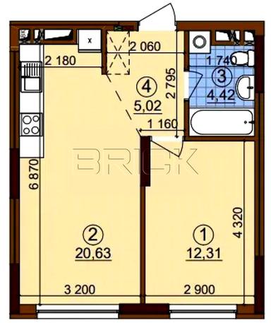 1-комнатная квартира по адресу ул. Олександра Олеся (площадь 43 м²) - Atlanta.ua - фото 27