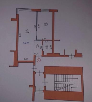 1-комнатная квартира по адресу Черво́ной Кали́ны пр. (площадь 48,4 м²) - Atlanta.ua - фото 16