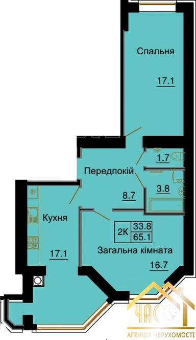 2-кімнатна квартира за адресою вул. Боголюбова (площа 65,8 м²) - Atlanta.ua - фото 41