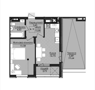 1-room apartment apartment by the address (area 49,7 m²) - Atlanta.ua - photo 6
