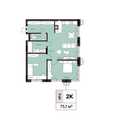 2-комнатная квартира по адресу ул. Стрыйская (площадь 75,1 м²) - Atlanta.ua - фото 64
