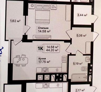 1-комнатная квартира по адресу ул. Лесная (площадь 44 м²) - Atlanta.ua - фото 34
