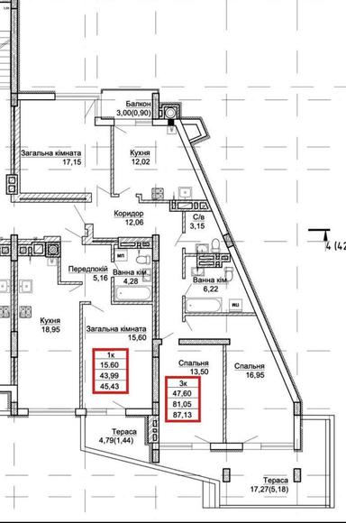 3-кімнатна квартира за адресою вул. Стуса (площа 87,1 м²) - Atlanta.ua - фото 24
