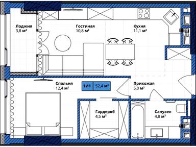 1-room apartment apartment by the address st. Ul Zlatoustovskaya (area 52,9 m²) - Atlanta.ua - photo 4