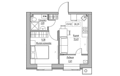 1-room apartment apartment by the address st. Yuzhnaya (area 29 m²) - Atlanta.ua - фото 6