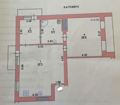 2-комнатная квартира по адресу Мира пр. (площадь 85 м²) - Atlanta.ua - фото 17