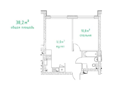 1-кімнатна квартира за адресою вул. Філатова ак. (площа 38 м²) - Atlanta.ua - фото 29