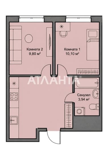2-комнатная квартира по адресу ул. 13-го трамвая линия (площадь 41 м²) - Atlanta.ua - фото 21