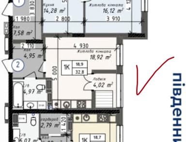 1-кімнатна квартира за адресою вул. Промислова (площа 32,5 м²) - Atlanta.ua - фото 11