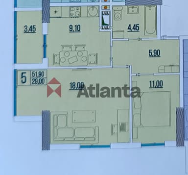 2-комнатная квартира по адресу Майский 3-й пер. (площадь 51,9 м²) - Atlanta.ua - imageAlt 18