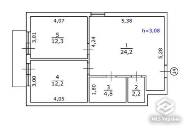 1-кімнатна квартира за адресою вул. Яслинська (площа 57 м²) - Atlanta.ua - фото 13