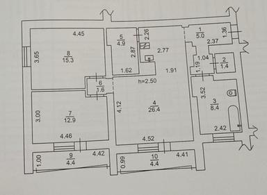 3-комнатная квартира по адресу (площадь 84,7 м²) - Atlanta.ua - фото 40
