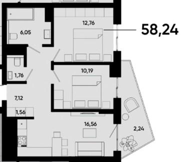 2-rooms apartment apartment by the address st. Malogoloskovskaya ul (area 58,2 m²) - Atlanta.ua - photo 12