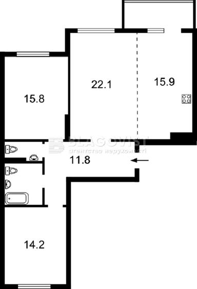 3-комнатная квартира по адресу ул. Воскресенская (площадь 90 м²) - Atlanta.ua - фото 20