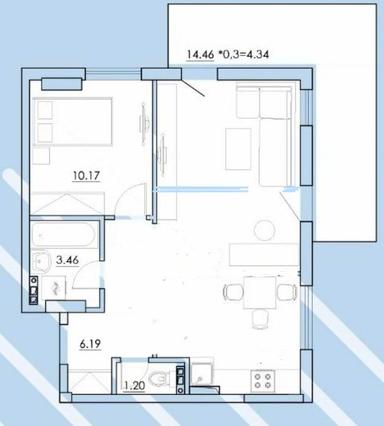 3-кімнатна квартира за адресою вул. Сахарова (площа 54 м²) - Atlanta.ua - фото 26