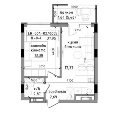 2-rooms apartment apartment by the address st. Radishcheva Oleksandra (area 41,7 m²) - Atlanta.ua - photo 11