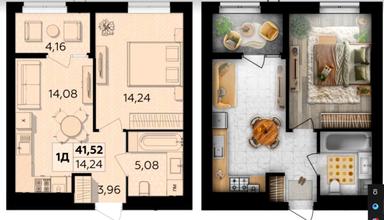 1-комнатная квартира по адресу Немировское шоссе (площадь 41,6 м²) - Atlanta.ua - фото 4