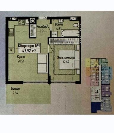 1-комнатная квартира по адресу Парковый пер. (площадь 44 м²) - Atlanta.ua - фото 14