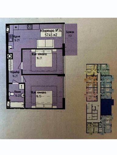 2-комнатная квартира по адресу Парковый пер. (площадь 57,5 м²) - Atlanta.ua - фото 12