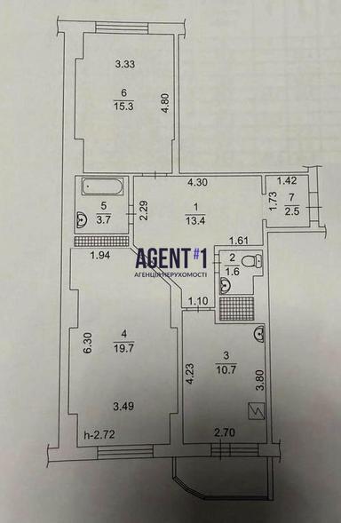 2-комнатная квартира по адресу (площадь 69,5 м²) - Atlanta.ua - фото 25