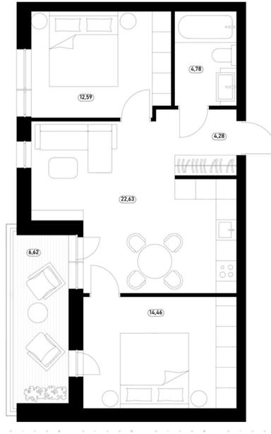 2-rooms apartment apartment by the address st. Drugetiv (area 62 m²) - Atlanta.ua - photo 17