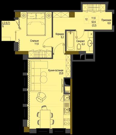 1-кімнатна квартира за адресою вул. Французький бульв. (площа 53 м²) - Atlanta.ua - фото 12