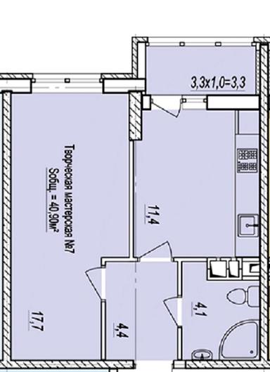 1-комнатная квартира по адресу (площадь 42 м²) - Atlanta.ua - фото 10