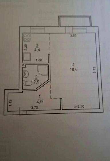 1-комнатная квартира по адресу ул. Молдавская (площадь 33,4 м²) - Atlanta.ua - фото 18